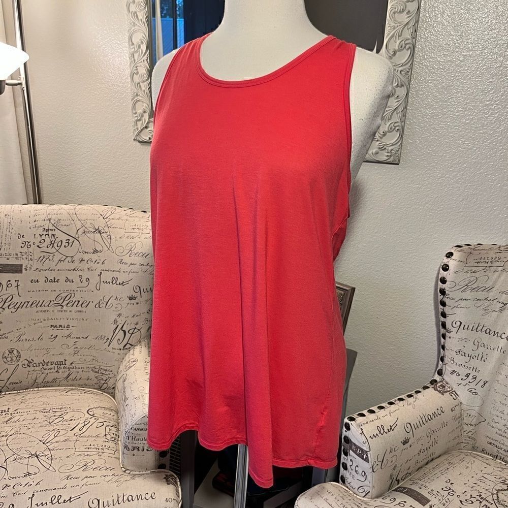 NWOT Athleta Open Back Draped Tank Top Coral Red Sleeveless Women’s - Picture 6 of 8